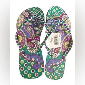 NWT, Vera Bradley flip flops, sz lg